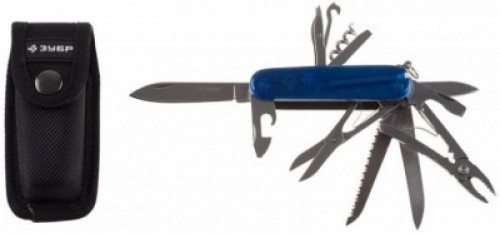 Нож ЗУБР складной многофункциональный, "Эксперт", "16-в-1", в чехле / 47786