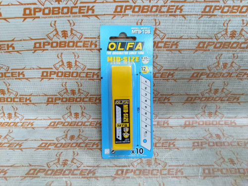 Лезвие OLFA сегментированное для моделей серии Mid Size,12.5х83.3х0.45 мм, 9 сегментов, 10 шт. / OL-MTB-10B